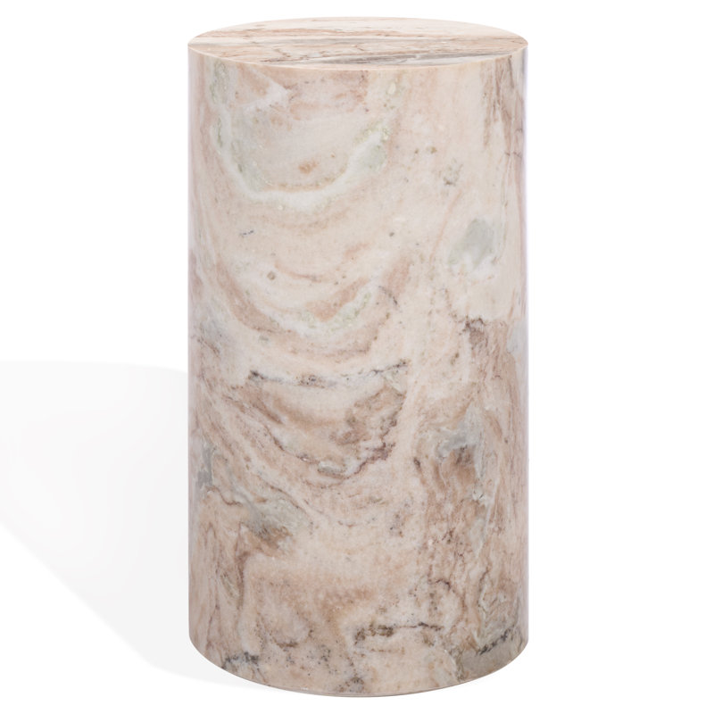 Leahbryanna Round Drink Table, White/Brown