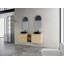 Meuble-lavabo mural 60 po avec lavabo d'art en céramique et 1 tablette de rangement, porte à fermeture en douceur-888983926