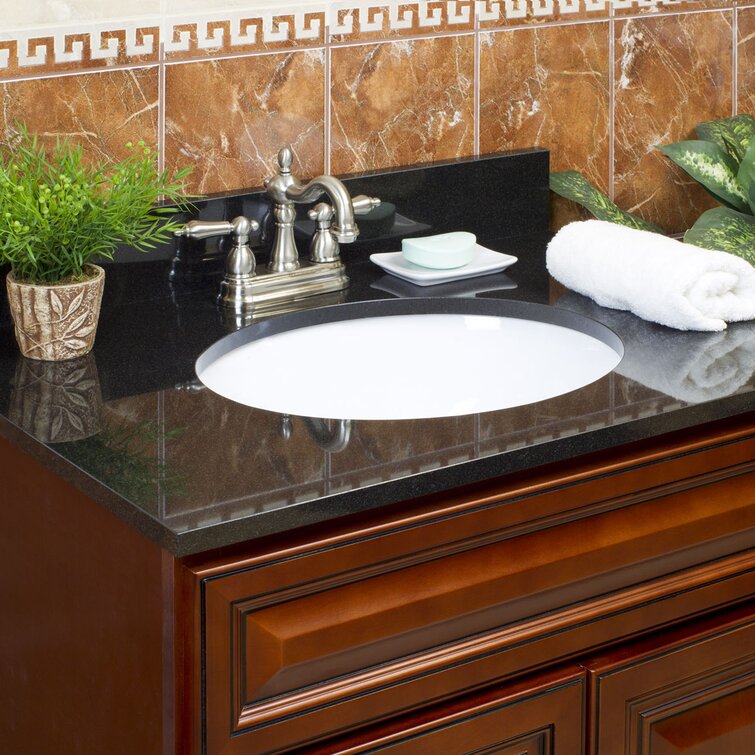 LessCare 31'' Granite Single Vanity Top with Sink and 3 Faucet Holes ...
