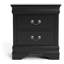 Table de chevet noire de style transitionnel - meubles de chambre à coucher en bois massif avec étui anti-poussière, tiroirs à queue d'aronde anglaise et pieds de support