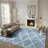 Geometric Blue/White Area Rug-1844973052