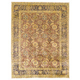 Hand Knotted Wool Area Rug in Red And Blue