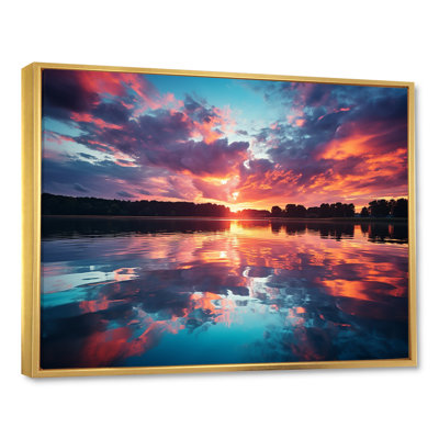 Horizon Sunset By The Lake III - Lake Wall Art
