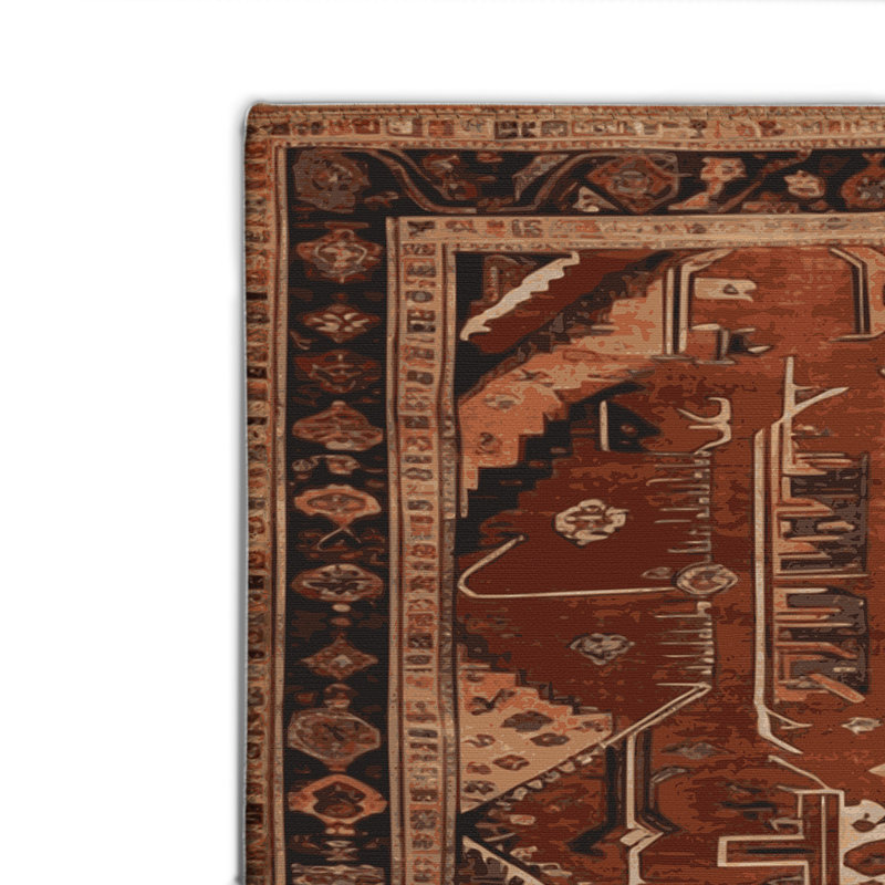 Tapis d'intérieur et d'extérieur brun Persian, Rectangulaire 2 pi x 3 pi