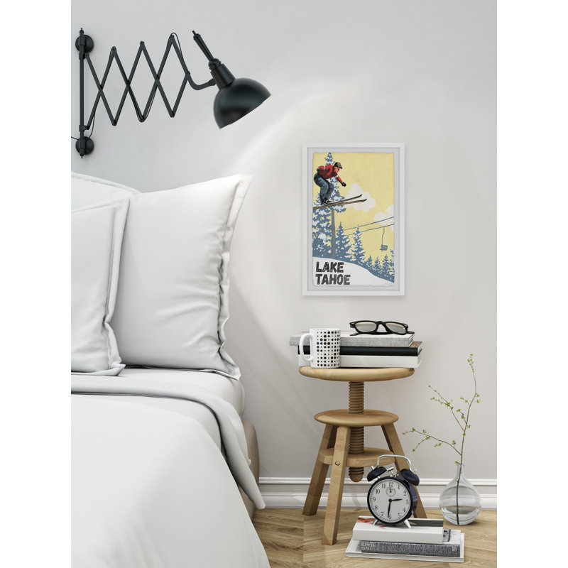 «Ski Jump at Lake Tahoe», cadre photo, reproduction d'art sur papier, H 45 po x l 30 po x P 1,5 po