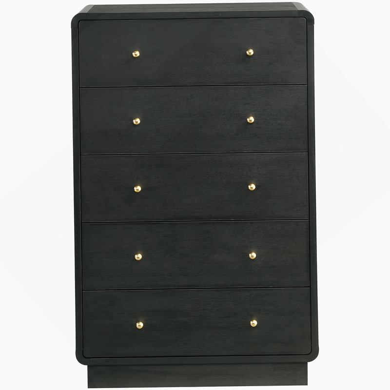 Commode 5 tiroirs noire