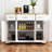 Kitchen Island With Rubber Wood Drop Leaf, Embossed Texture Rolling Kitchen Cart On 4 Wheels With 4 Doors And 3 Drawers, Kitchen Island With Storage For Kitchen, Dining Room-725319564