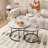Nesting Coffee Table Set Of 2 With Marble Pattern Top And Sturdy Metal Frame,  For Small Spaces And Modern Decor-766063110-547950296