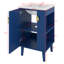 Meuble-lavabo de 20 pouces avec lavabo en céramique, ensemble de meuble-lavabo simple autoportant avec porte à fermeture douce, poignées chic en demi-lune-845629278