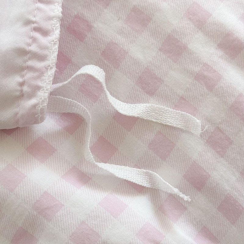 Ensemble de housse de couette à volants Gingham, ensemble de housse d'édredon à carreaux en microfibre prélavée, Lit simple