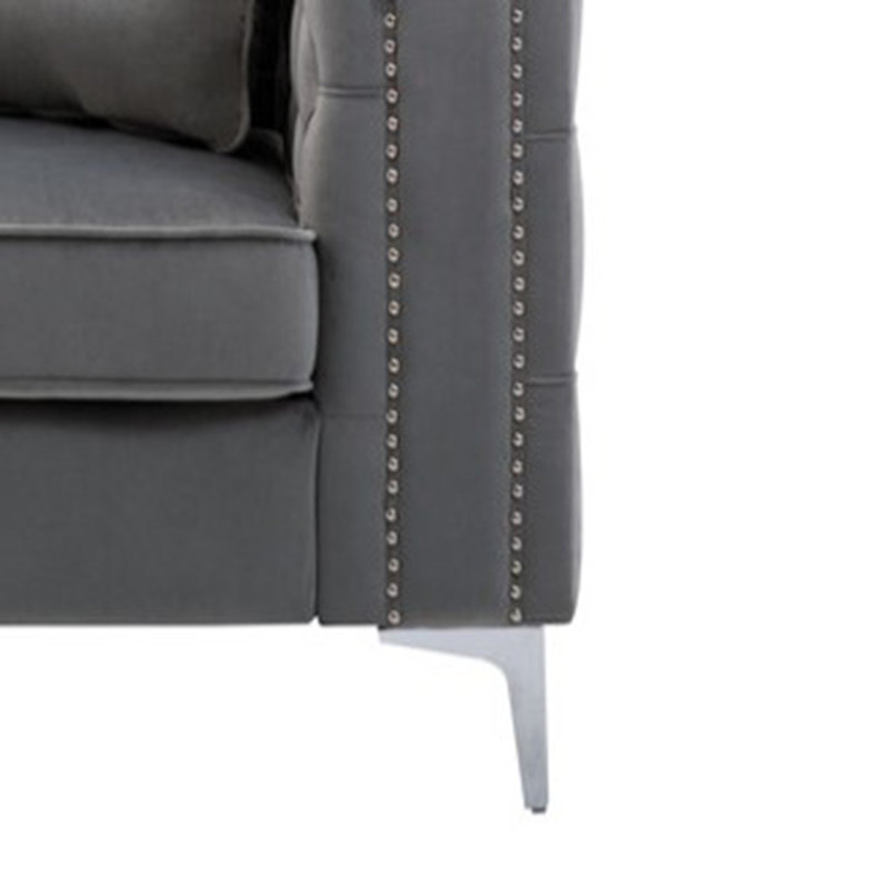 Causeuse en velours (une causeuse)