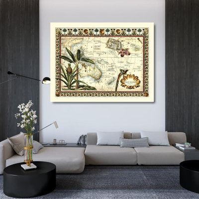 Red Barrel Studio® Vision Studio Gallery Wrapped Canvas Art Titled: Tropical Map of East Indies