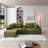 Modular Sectional Sofa, Deep Seat Corduroy Cloud Couch with Cup Holders, USB Ports & Storage Box, Sleeper Sofa Couch Boneless Couches With Movable Ottoman for Living Room, No Assembly Required-607178530