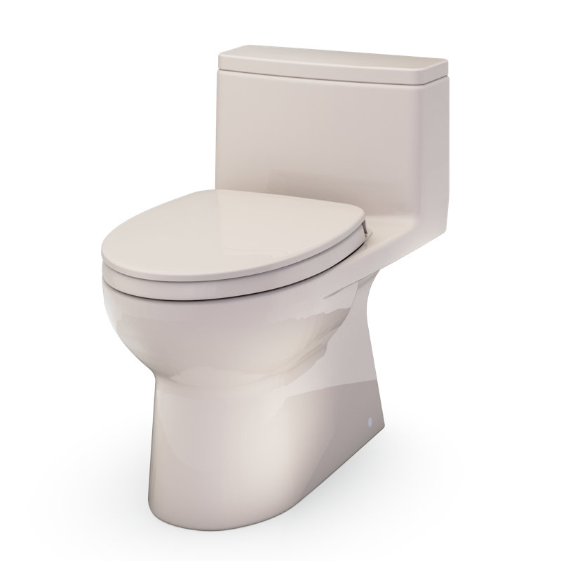 TOTO Redington 1G One-Piece Elongated 1.0 GPF WASHLET+ and Auto Flush Ready Universal Height Toilet with CEFIONTECT and SS124 SoftClose Seat, Bone - MS672124CUFG#03