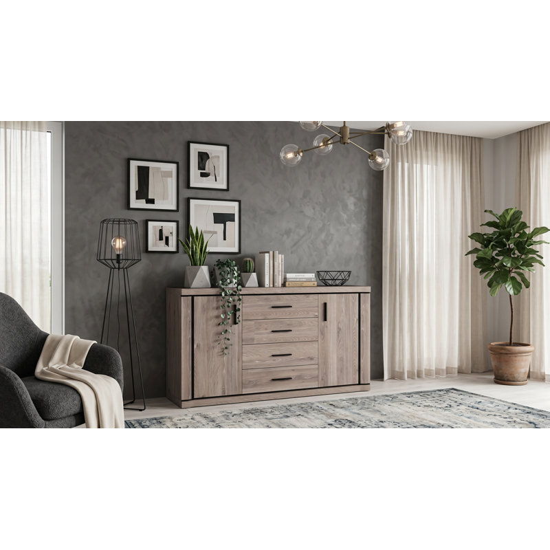 Temmo Sideboard, 91cm H x 157cm W x 45cm D, Truffl Oak