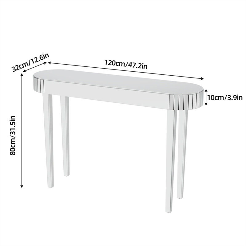 Aadan 120cm Glass Console Table