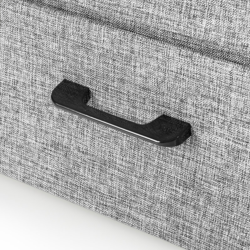 Repose-pieds de rangement carré capitonné de 14,96 po Arhaam, 100 % polyester gris