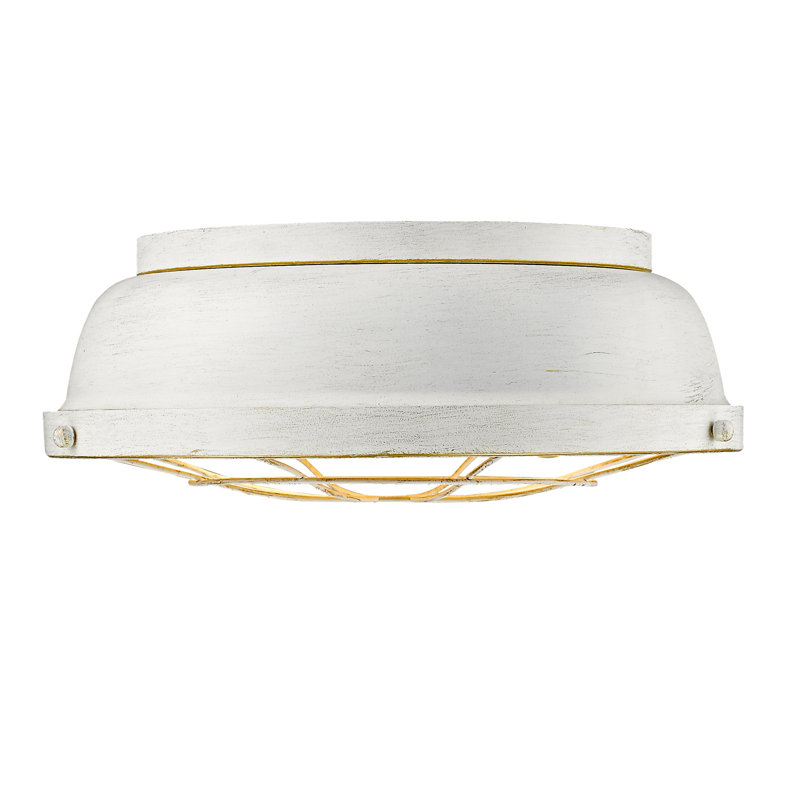 Skye Steel Flush Mount, French White
