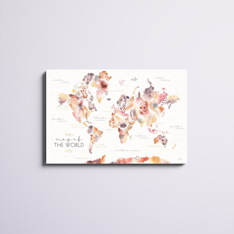 «Desert Blooms Map» par Laura Marshall, impression sur toile tendue, H 24 po x l 36 po