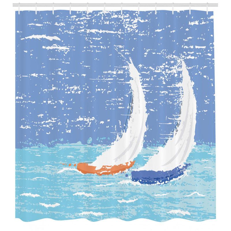 Shower Curtain with Hooks Included, 70" H x 69" W
