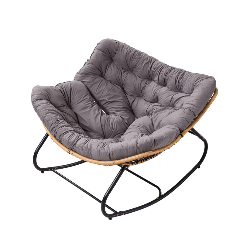 Fleece Fabric；Iron Rocking Chair, Grey