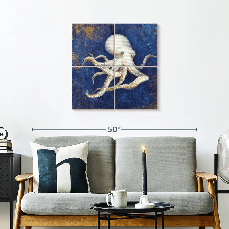 Brampt Treasures From The Sea Indigo II, H 26 po x l 26 po