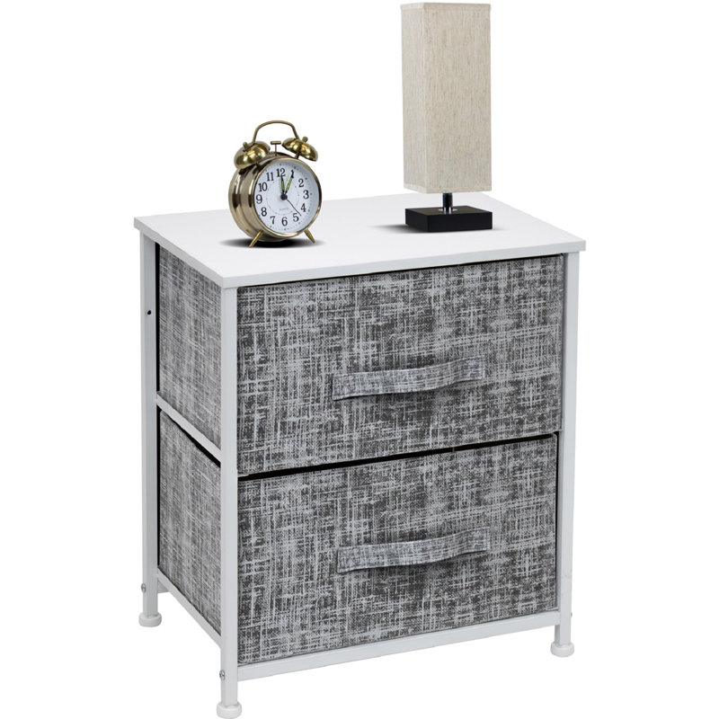 Sorbus Nightstand with 2 Drawers, White