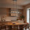  Lustre rustique à cage 5 lumières 34 po, hauteur réglable pour îlot de cuisine / salle à manger