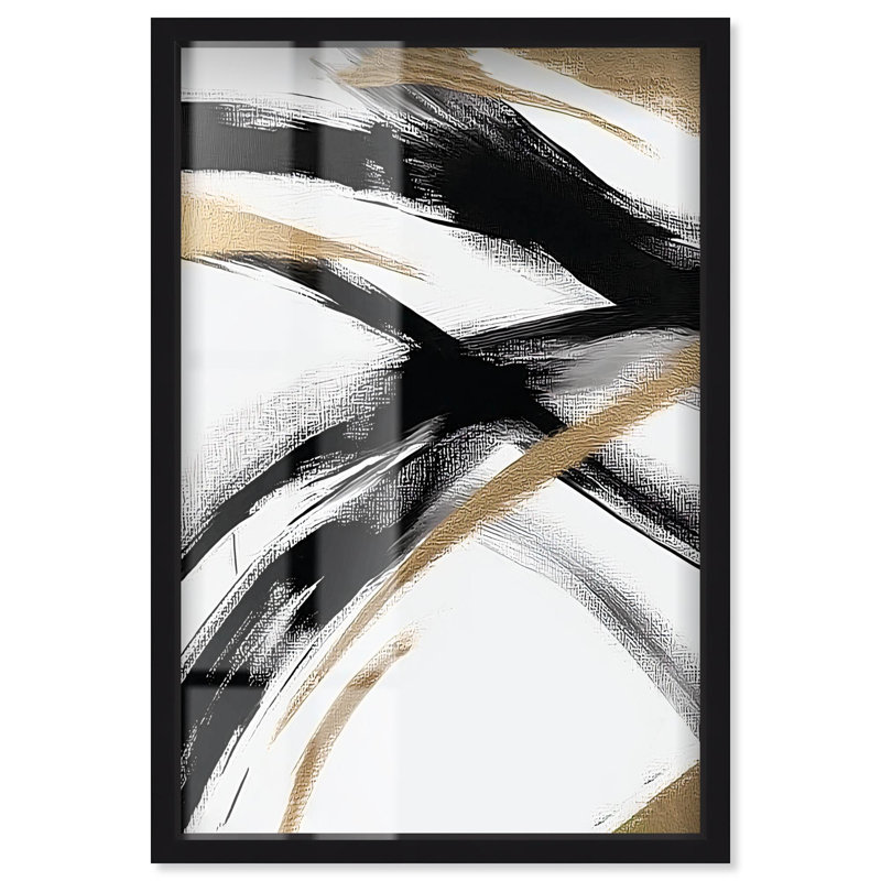 Décoration murale Midas Arc Waves Shadowbox par Art Remedy, cadre noir, 37 x 55, H 55 po x l 37 po, Structure noire
