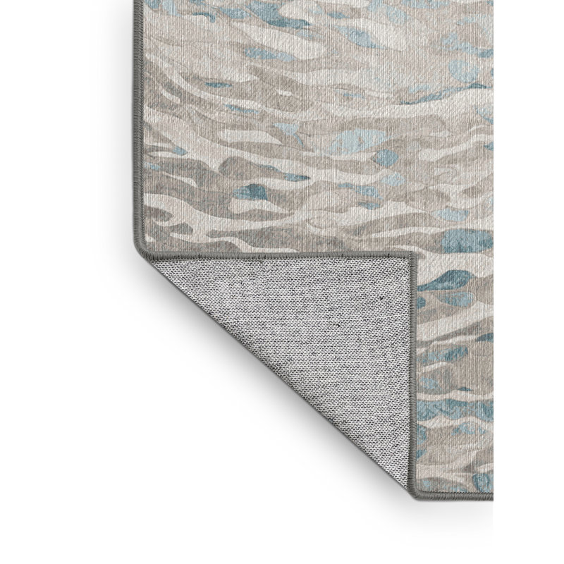 Machine Washable Gray Area Rug, Rectangle 2' x 3'