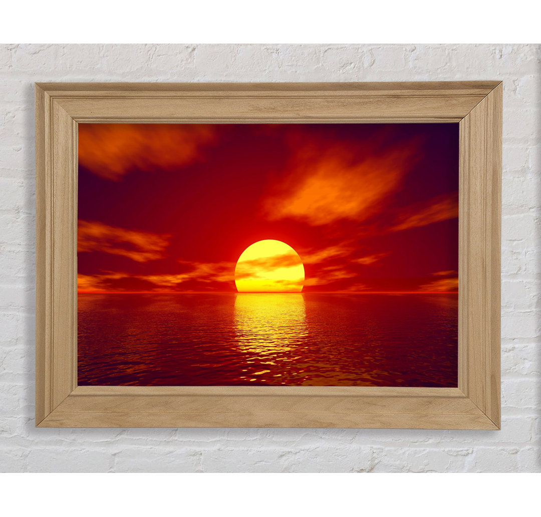 Gerahmtes Poster Golden Sun In The Red Sky