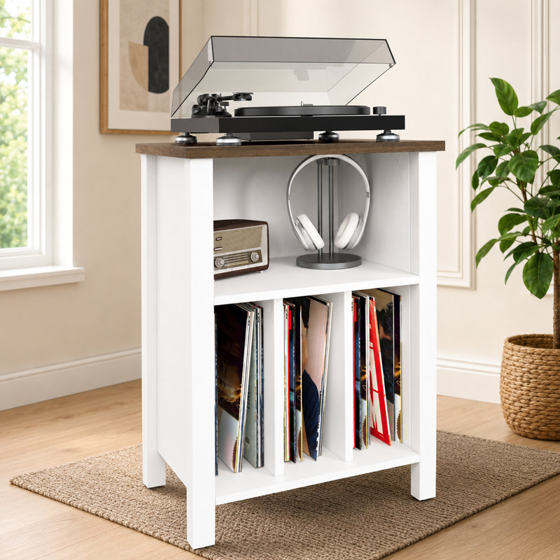 Tourne-disque pour vinyle tourne-disque peut contenir jusqu'à 130 albums blanc