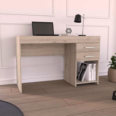 Bureau d'ordinateur à deux tiroirs Ibare, tablette inférieure