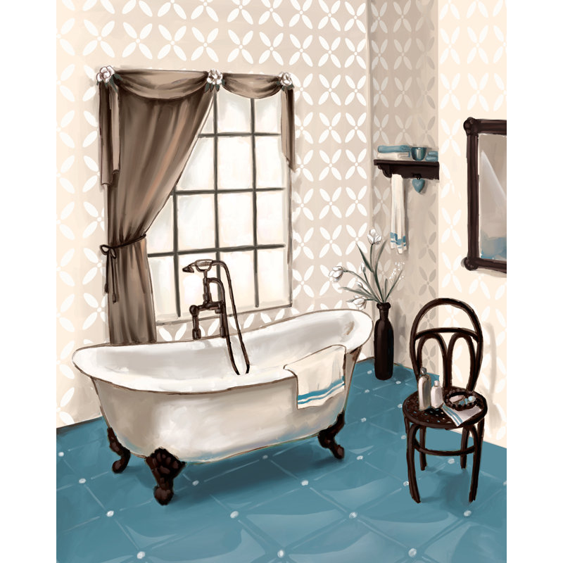 Blue Bath - Painting Print, 46 cm H x 30 cm W, Wrapped Canvas