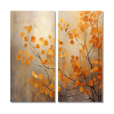 «Golden Autumn Forest Harmony», impressions sur toile surdimensionnées