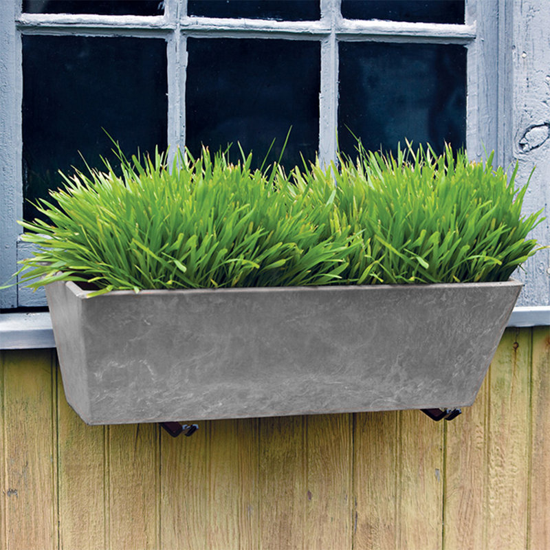 Wendover Window Box Planter, 6.75" H x 21.5" W x 6.75" D, Gray