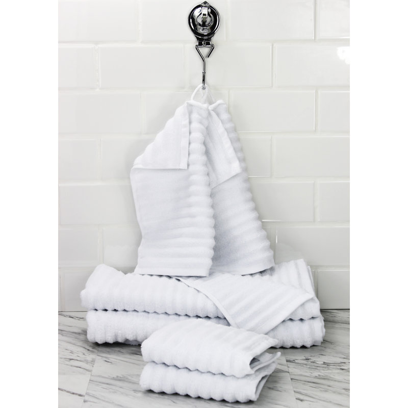 Glines 100% Cotton Plush Ribbed Mulit-Size Set, Ivory