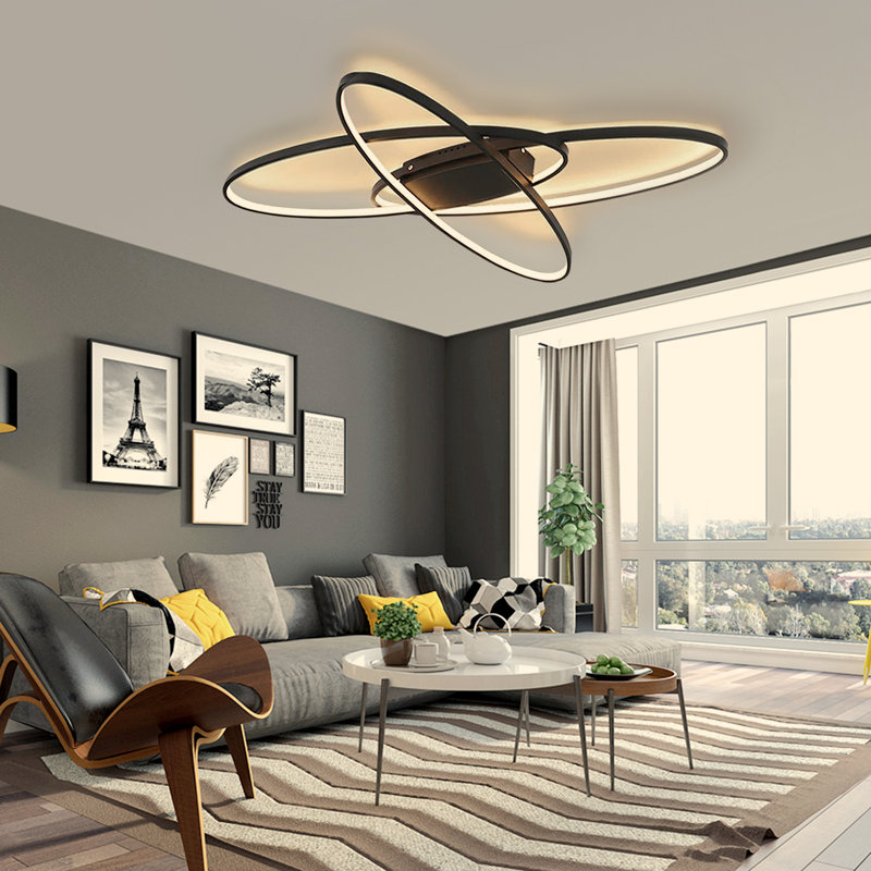 Chale LED Semi Flush Mount, Black