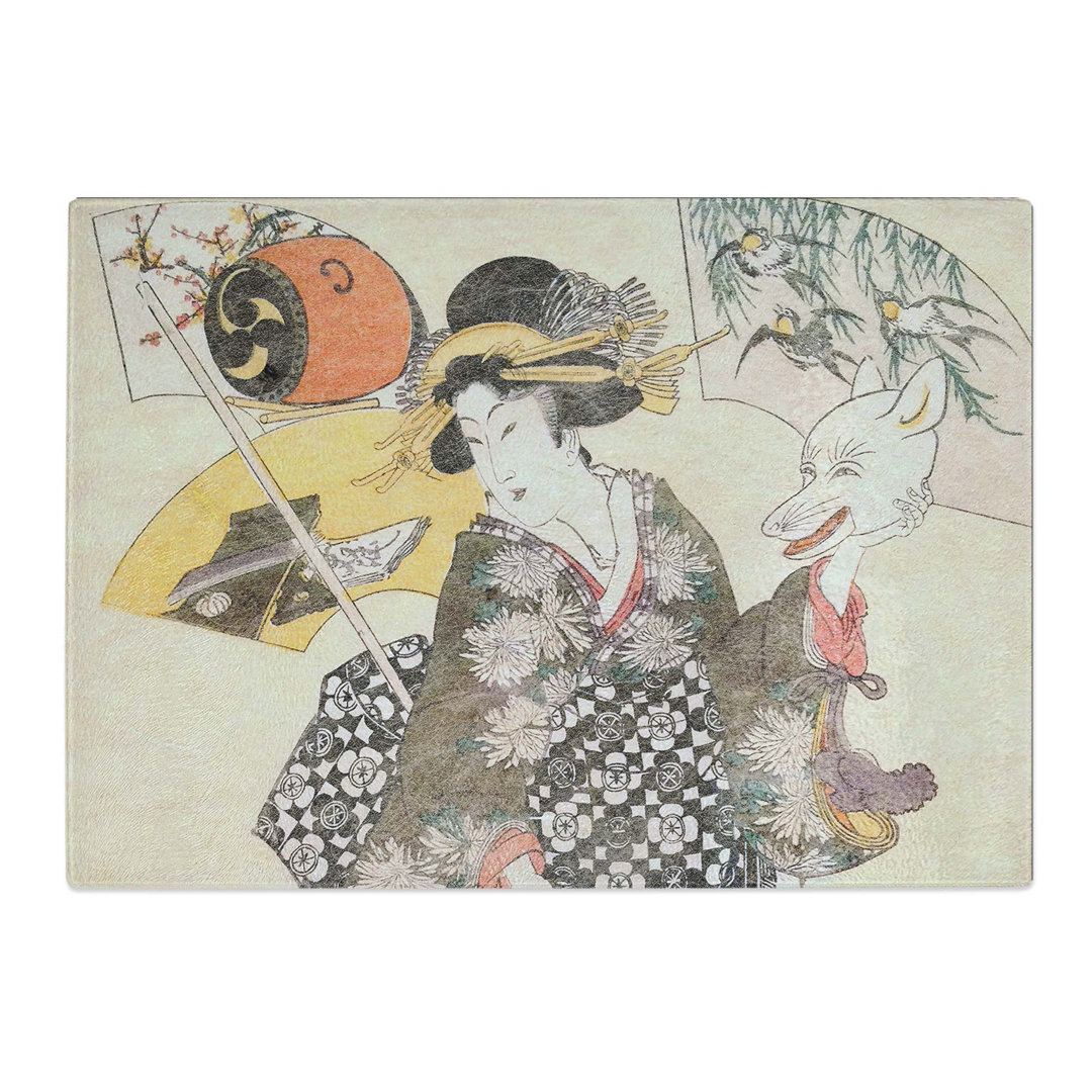 Tempered Glass Geisha by Utagawa Toyokuni Chopping Board