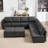 9-Piece Modern Upholstered Sectional Sofa-724452951-724452944