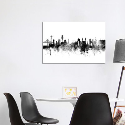 Lisbon, Portugal In Black & White by Michael Tompsett - Wrapped Canvas Gallery-Wrapped Canvas Giclée