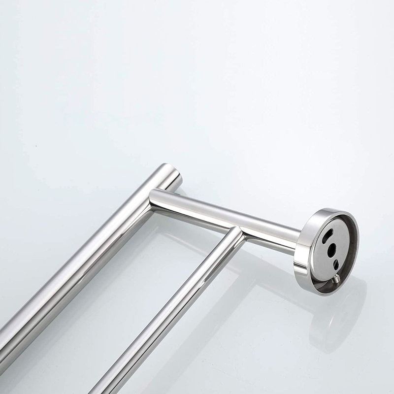 5 Piece Bathroom Towel Rack Set Wall Mount, Silver