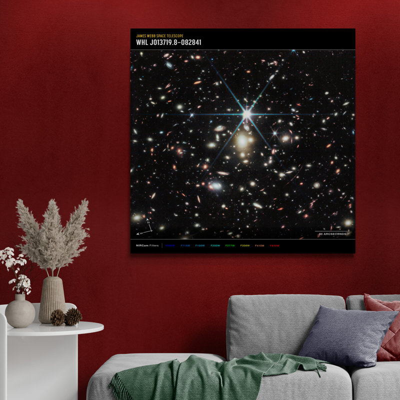 NASA - James Webb Telescope - Sunrise Arc Compass - Print on Canvas, 97cm H x 97cm W x 4cm D