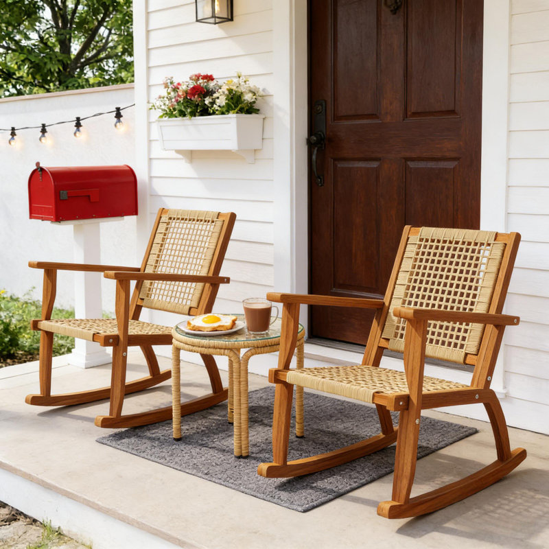Ensemble de 2 chaises berçantes d'extérieur