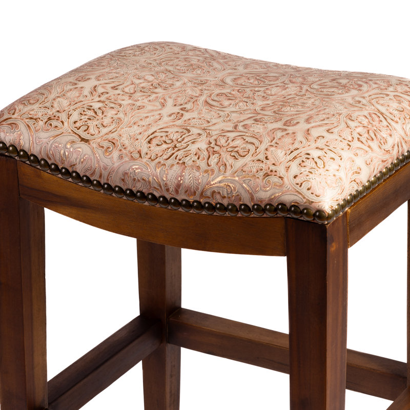 Genson Bar Stool, Counter Stool (26" Seat Height), Saddle Cowboy Ivory