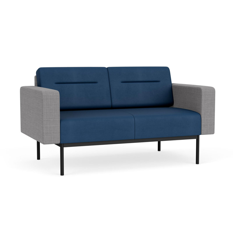 Causeuse de réception Darsey, Patriot Plus Blue Ridge; gris chambray, Sans alimentation, Noir