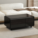 Myabella 93L Smart Coffee Table with Freezer and Fridge, Multiple charging and Bluetooth Speaker