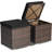 2 Pieces Patio Ottomans, Patiojoy Hand-woven Side Table With Removable Cushion & Hidden Storage Space, Multifunctional Storage Box, Seat For Patio, Backyard, Poolside
