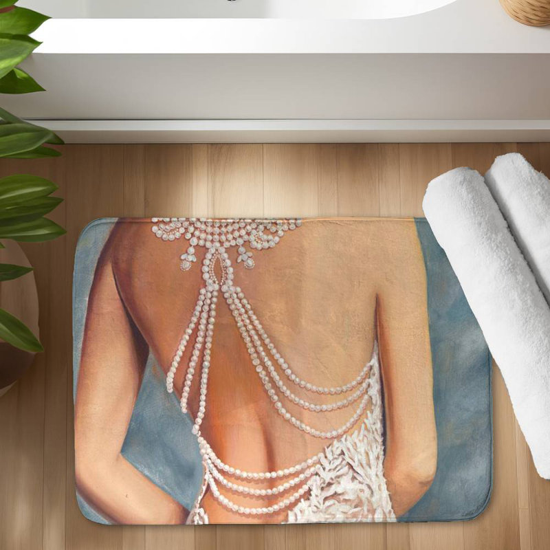 Wedding dress Bath Mat with Non-Slip Backing - Quick Dry Memory Foam Bathroom Rug - Absorbent - Modern Plush Spa-Style - Machine Washable