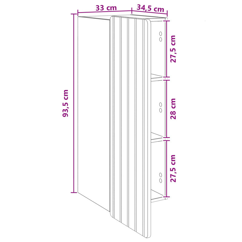 Rectangle Accent Cabinet, 94 cm H x 33 cm L x 34.5 cm D